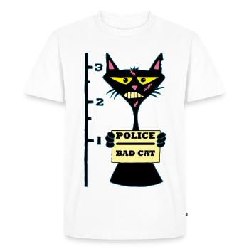 Scum Cat - Men's Premium Organic T-Shirt - white - Front - Nico (187cm)