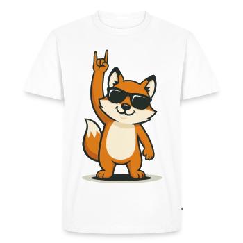 Renard à bascule - T-shirt Premium bio Homme - blanc - Devant - Nico (187cm)