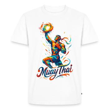Muay Thai Boxing Kickboxing Boxer Gift - Men's Premium Organic T-Shirt - white - Front - Nico (187cm)