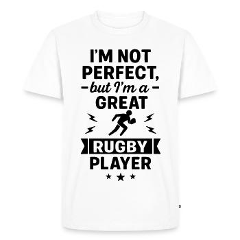 Super Rugby Joueur Sport Drôle - T-shirt Premium bio Homme - blanc - Devant - Nico (187cm)
