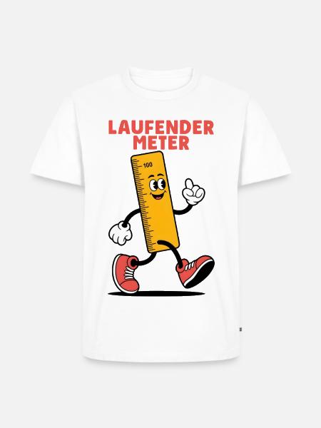 Lustiger Spruch für Kleine Laufender Meter - Männer Premium Bio T-Shirt - Weiß