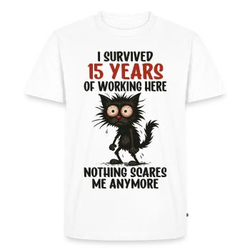 15 ans de service anniversaire de la compagnie Travail anniversaire - T-shirt Premium bio Homme - blanc - Devant - Nico (187cm)