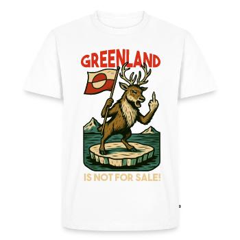 Le Groenland n’est pas à vendre. Caribou. - T-shirt Premium bio Homme - blanc - Devant - Nico (187cm)