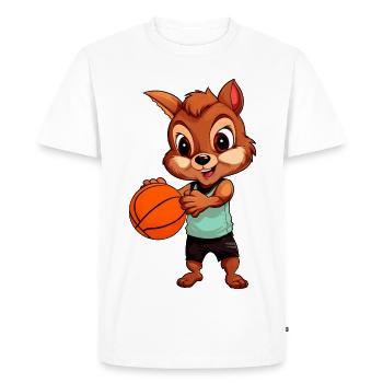 Squirrel Basketball Player - Men's Premium Organic T-Shirt - white - Front - Nico (187cm)