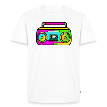 Neon Boombox Retro Pop Art - Men's Premium Organic T-Shirt - white - Front - Nico (187cm)