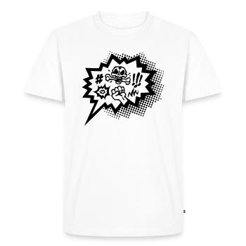 Comic Curses, Symbols Cartoon, Skull, Book, Words - T-shirt Premium bio Homme - blanc - Devant - Nico (187cm)