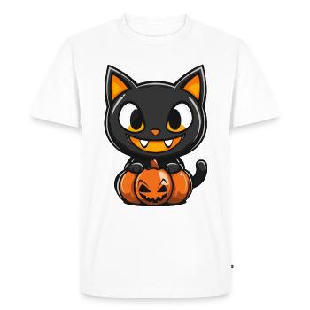 Cat Halloween Cat - Men's Premium Organic T-Shirt - white - Front - Nico (187cm)