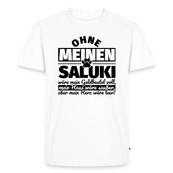 Saluki Hund Geschenke - Männer Premium Bio T-Shirt - Weiß - Vorne - Nico (187cm)