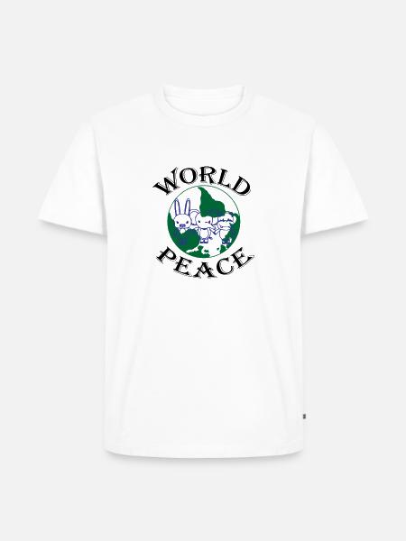 World Peace - Weltfrieden - Männer Premium Bio T-Shirt - Weiß
