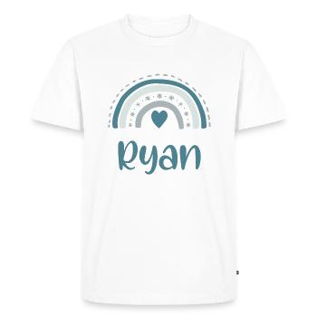 Ryan Nom Arc-en-ciel - T-shirt Premium bio Homme - blanc - Devant - Nico (187cm)