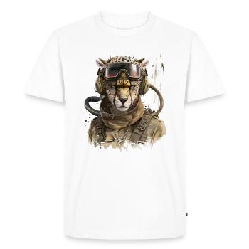 Cheetah - Pilot - Men's Premium Organic T-Shirt - white - Front - Nico (187cm)