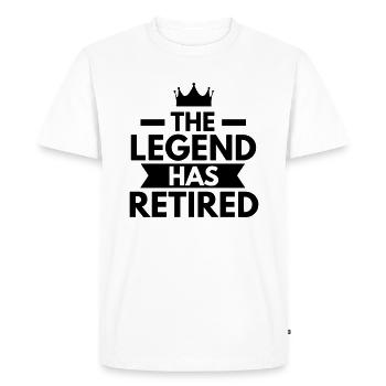 The Legend Has Retired - Men's Premium Organic T-Shirt - white - Front - Nico (187cm)