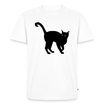 black cat silhouette - black cat silhouette - Men's Premium Organic T-Shirt - white - Front - Nico (187cm)
