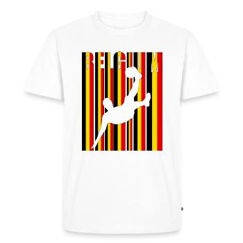 Joueur de football Belgique Coupe du monde - T-shirt Premium bio Homme - blanc - Devant - Nico (187cm)