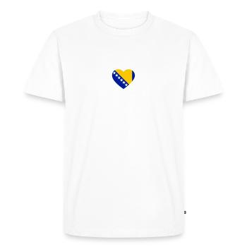 BOSNIA - BOSNA - HEARTBEAT - FLAG - GIFT - Men's Premium Organic T-Shirt - white - Front - Nico (187cm)