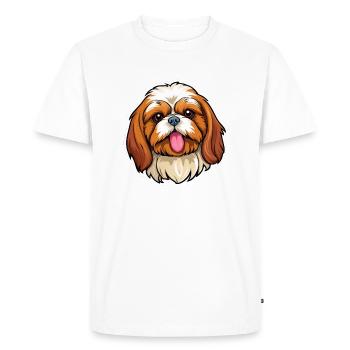 Bande dessinée Mignon Mascotte Chien - T-shirt Premium bio Homme - blanc - Devant - Nico (187cm)