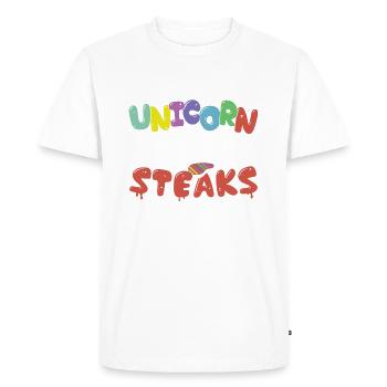 Grillons de viande de licorne délicieuse licorne - T-shirt Premium bio Homme - blanc - Devant - Nico (187cm)