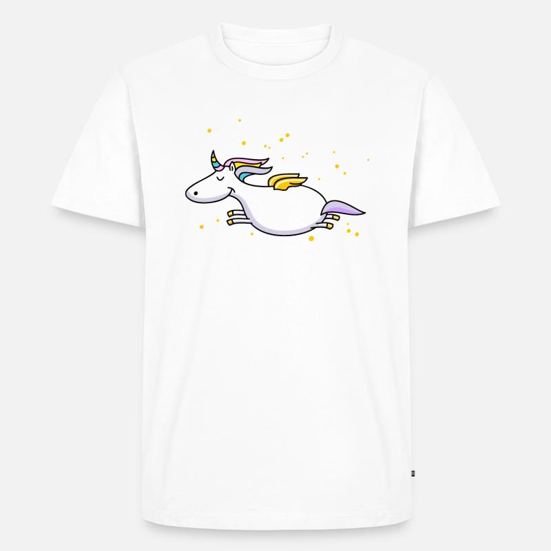 Fliegendes Einhorn - Männer Premium Bio T-Shirt - Weiß
