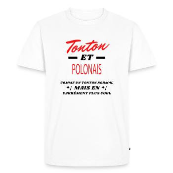 Tonton et POLONAIS - T-shirt Premium bio Homme - blanc - Devant - Nico (187cm)
