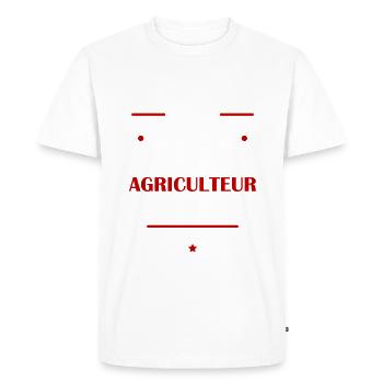 Pas parfait meilleur parrain agriculteur, noël - T-shirt Premium bio Homme - blanc - Devant - Nico (187cm)