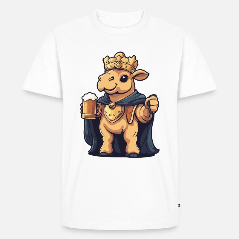 Kamel Bier Lustig - Männer Premium Bio T-Shirt - Weiß