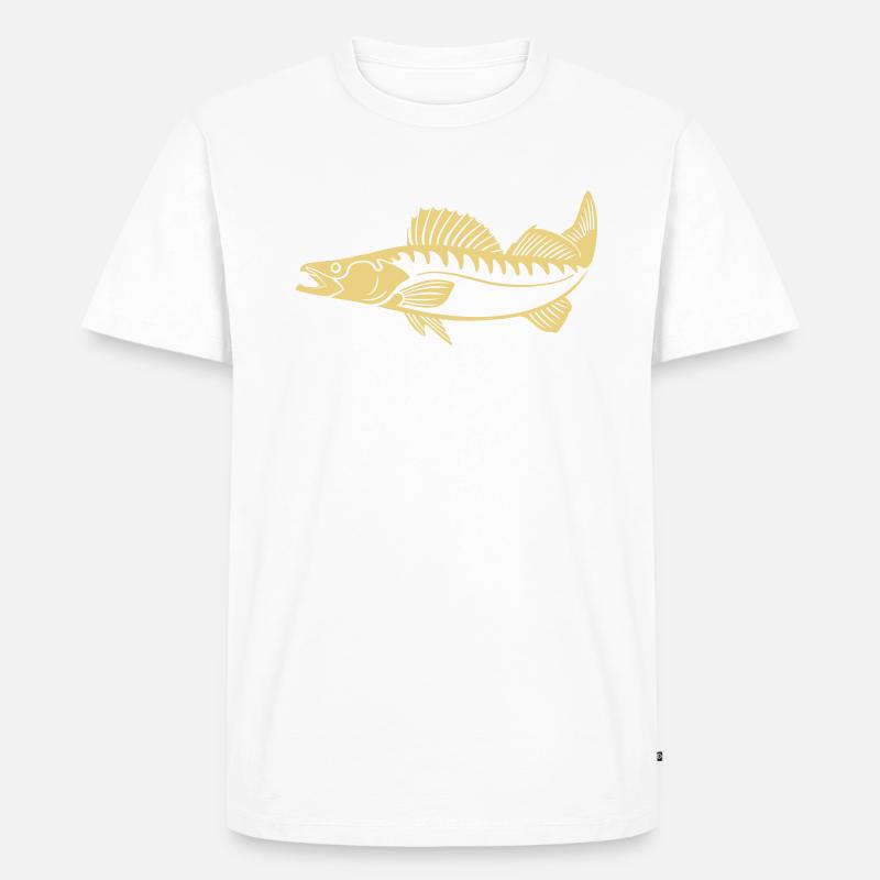 Zander (Pikeperch) - Männer Premium Bio T-Shirt - Weiß