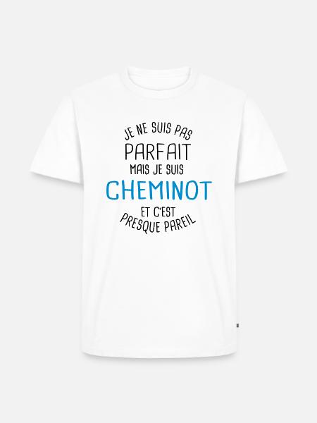 Pas parfait mais cheminot - T-shirt Premium bio Homme - blanc