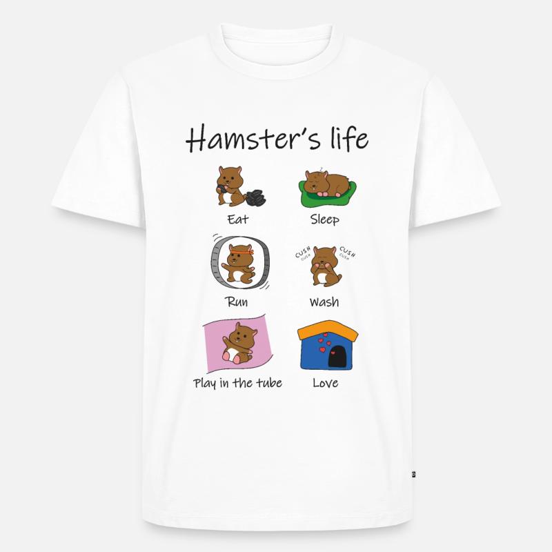 das Leben des Hamsters - Männer Premium Bio T-Shirt - Weiß
