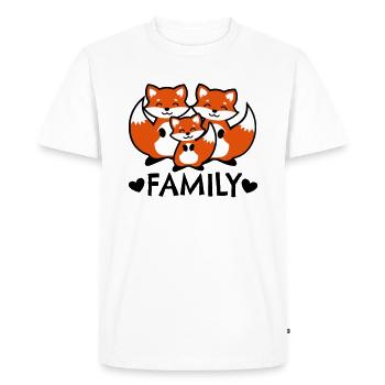 Famille Fox Famille Fox famille renard - T-shirt Premium bio Homme - blanc - Devant - Nico (187cm)