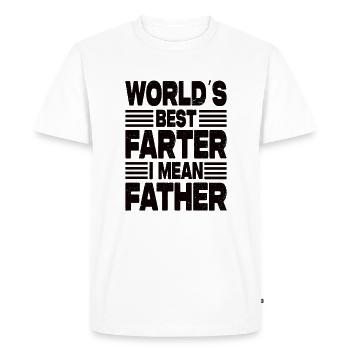 Le meilleur farter du monde, je veux dire père - T-shirt Premium bio Homme - blanc - Devant - Nico (187cm)