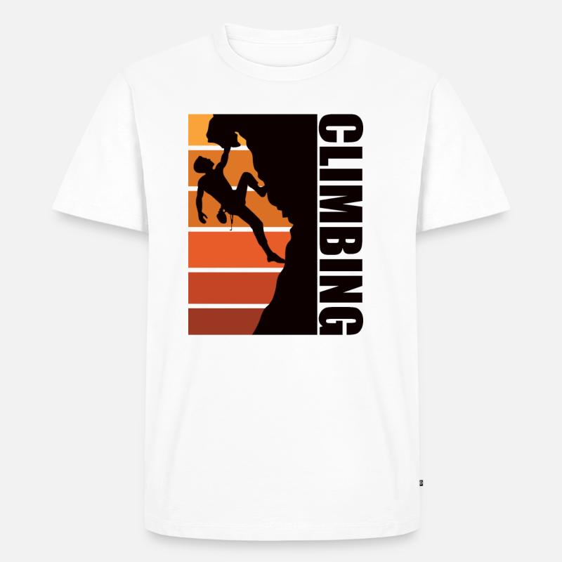 Climbing - Kletterer - Männer Premium Bio T-Shirt - Weiß