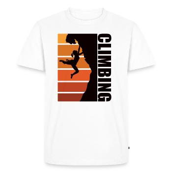 Escalade sportive - Escalade libre - T-shirt Premium bio Homme - blanc - Devant - Nico (187cm)