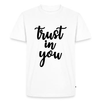 avoir confiance en vous - T-shirt Premium bio Homme - blanc - Devant - Nico (187cm)