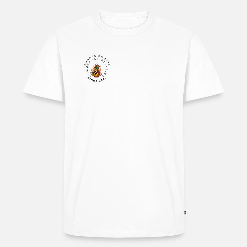 Ananas on fire - Männer Premium Bio T-Shirt - Weiß