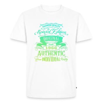 Anniversaire Rétro Vintage 1966 - T-shirt Premium bio Homme - blanc - Devant - Nico (187cm)