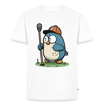 Golf Pro Penguin - Men's Premium Organic T-Shirt - white - Front - Nico (187cm)