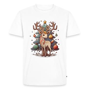 Deer-ly Beloved Holidays - Men's Premium Organic T-Shirt - white - Front - Nico (187cm)