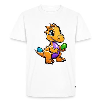 Dinosaur Easter Eggs Easter - Men's Premium Organic T-Shirt - white - Front - Nico (187cm)