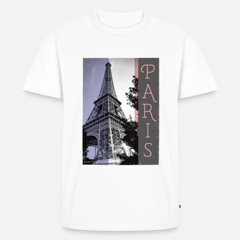 Pariser Eiffelturm - Paris - Männer Premium Bio T-Shirt - Weiß