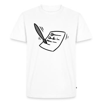 Letter fountain pen Letter ink pen gift idea - Men's Premium Organic T-Shirt - white - Front - Nico (187cm)