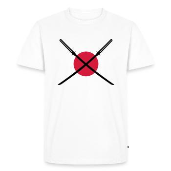 samurai_schwert_japan_2c - T-shirt Premium bio Homme - blanc - Devant - Nico (187cm)