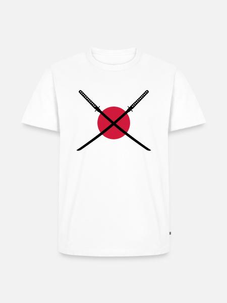 samurai_schwert_japan_2c - Männer Premium Bio T-Shirt - Weiß