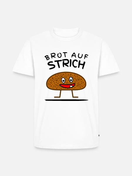 BROT AUF STRICH - Männer Premium Bio T-Shirt - Weiß