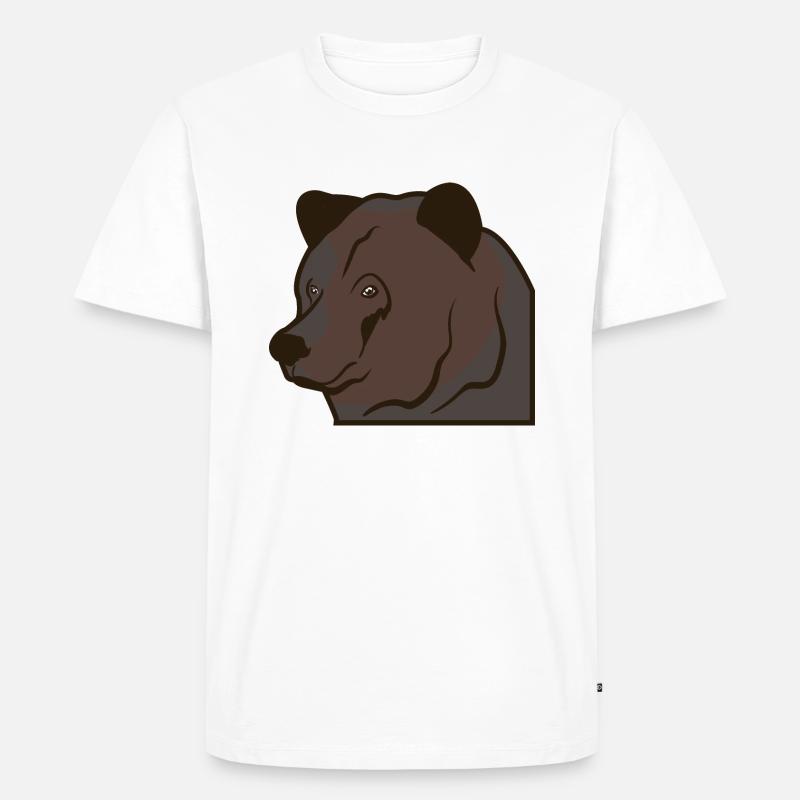 Bärenkopf Braunbär - Männer Premium Bio T-Shirt - Weiß