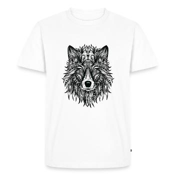 Wolf head - Men's Premium Organic T-Shirt - white - Front - Nico (187cm)