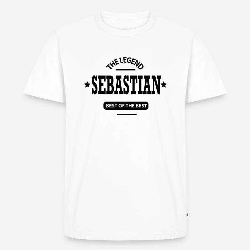 sebastian - Männer Premium Bio T-Shirt - Weiß