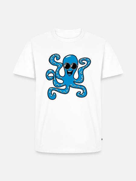 Squid oktopus sunglasses - Men's Premium Organic T-Shirt - white