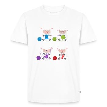 Tricoter au crochet dessin animé mouton mignon - T-shirt Premium bio Homme - blanc - Devant - Nico (187cm)
