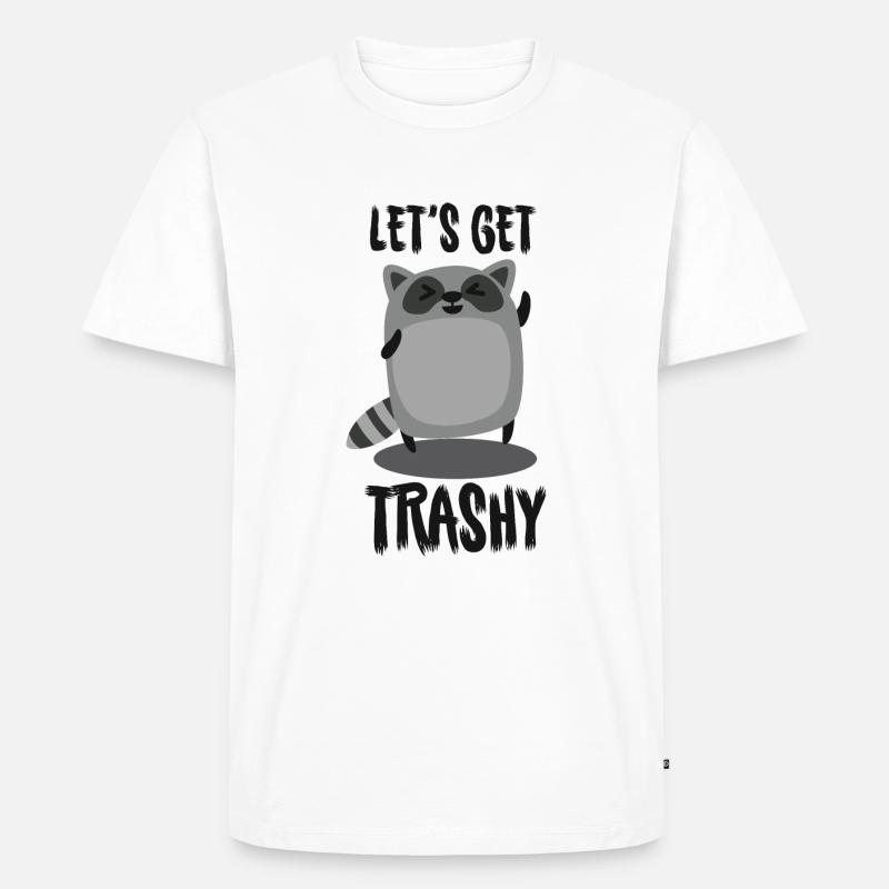 Racoon - Let´s get trashy - Männer Premium Bio T-Shirt - Weiß