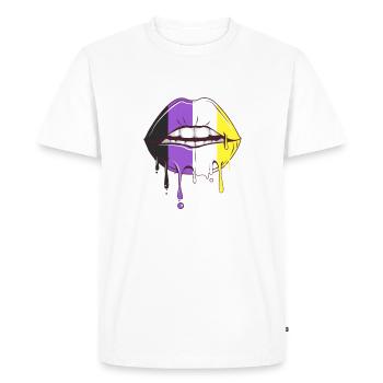 Non Binary Pride Flag Love is Love Gift - Men's Premium Organic T-Shirt - white - Front - Nico (187cm)